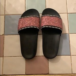 Pink glittery slides